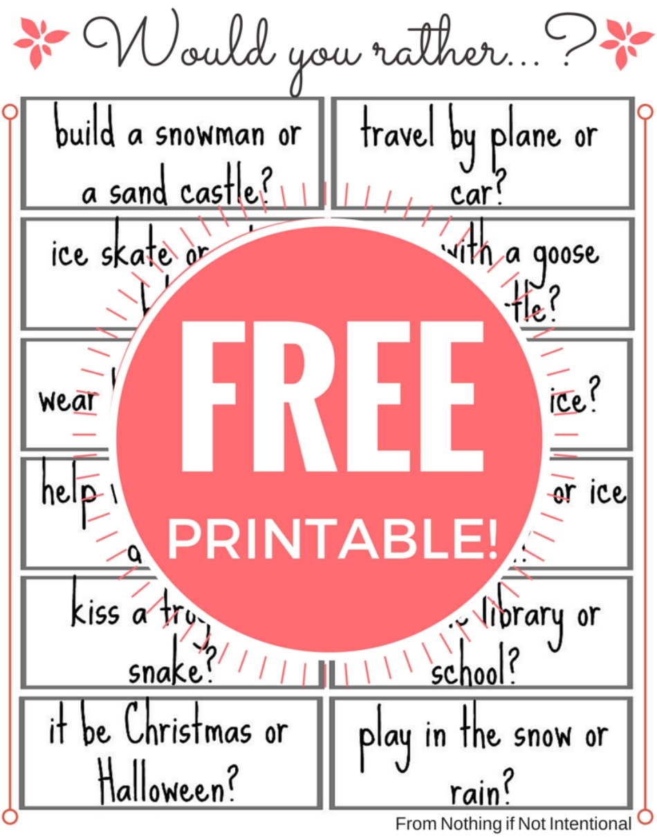 Free Printable Fun Would You Rather Questions For Kids Haute Happenings 2