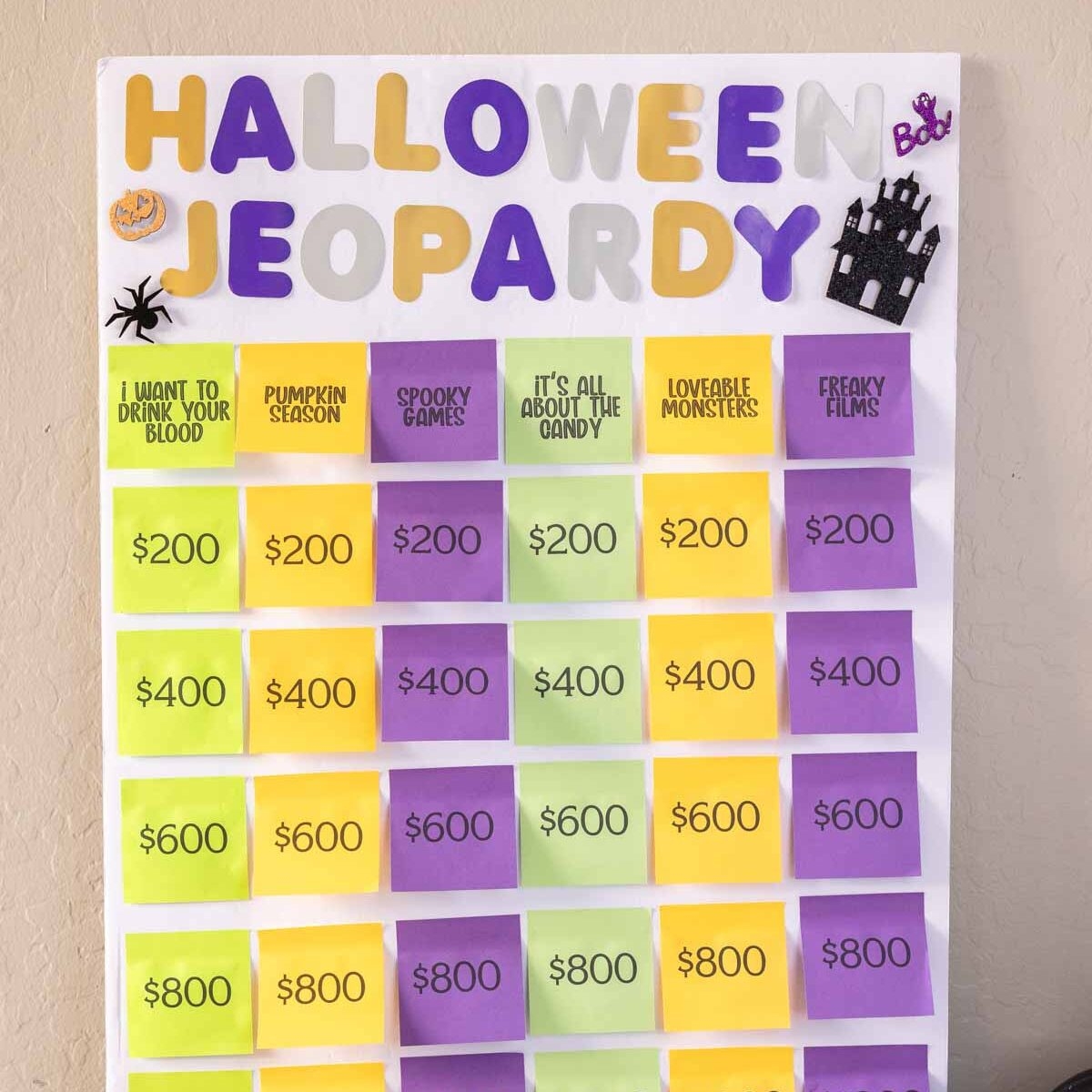 Free Printable Halloween Jeopardy Game Play Party Plan