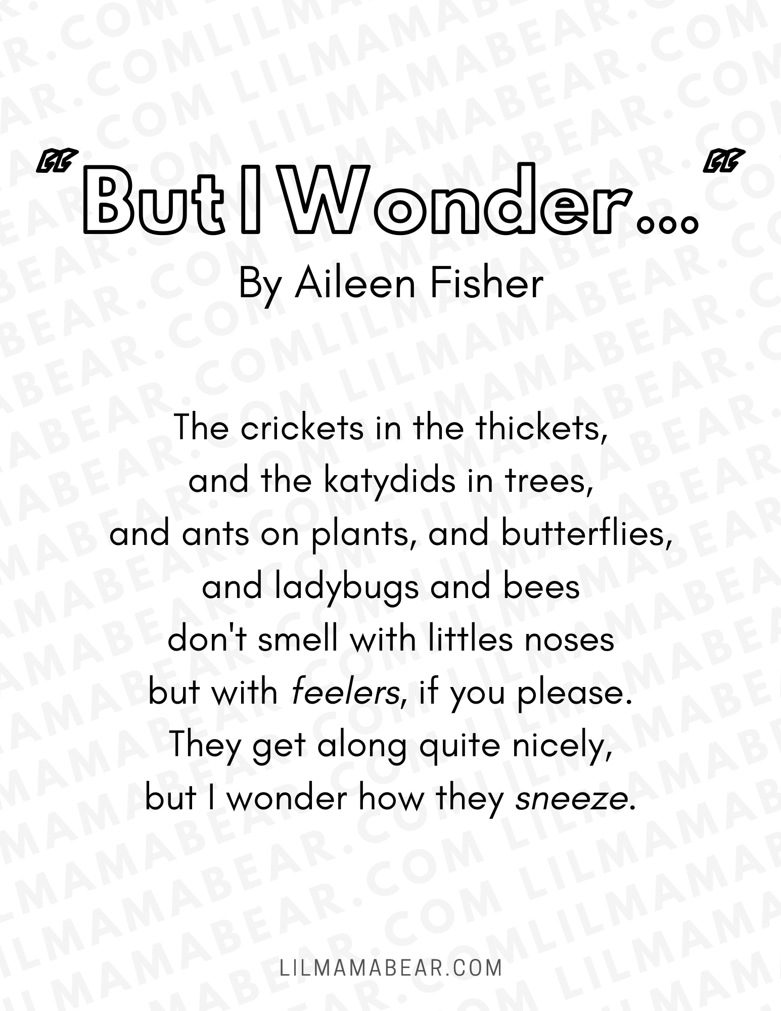 Free Printable Poems with Questions