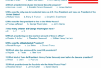 Free Printable Presidents Day Trivia Quiz With Answer Key