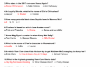 Free Printable Rom Com Trivia Quiz With Answer Key