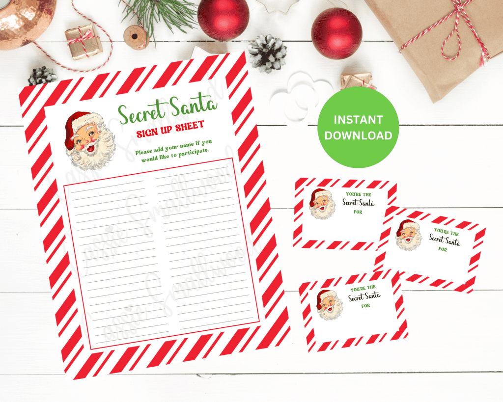 Secret Santa Questionnaire Printable PDF