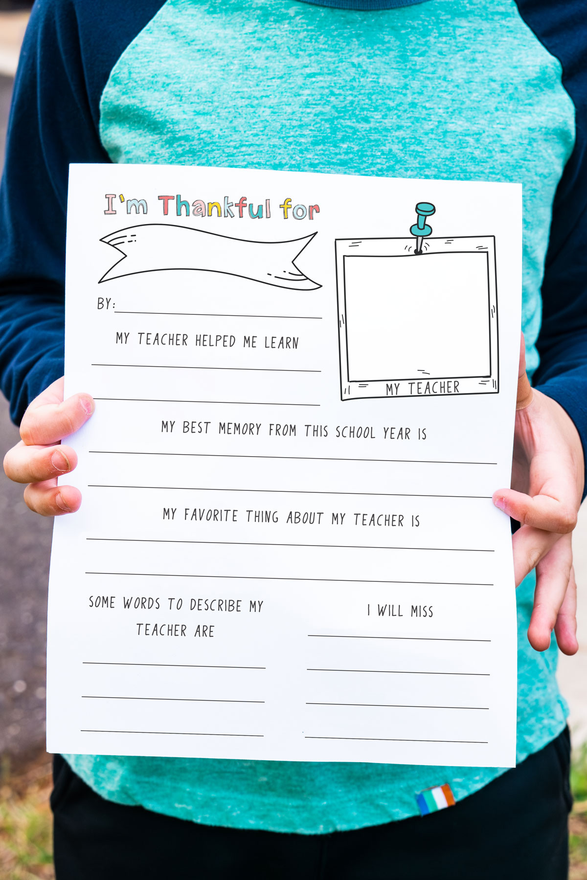 Teacher Gift Questionnaire Free Printable