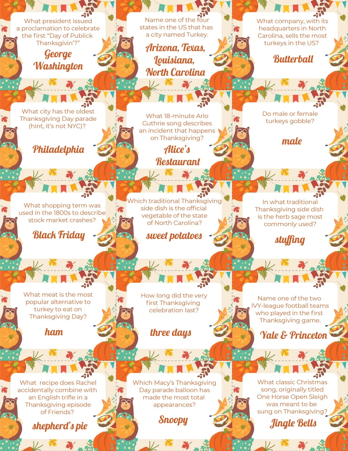 Free Picture Herb Quiz with Answers Printable