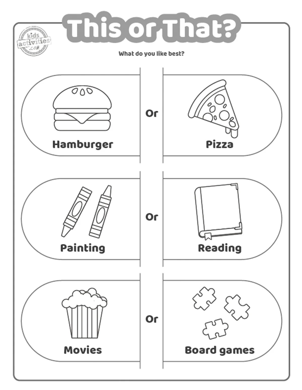 Free Printable This Or That Questions For Kids Kids Activities Blog