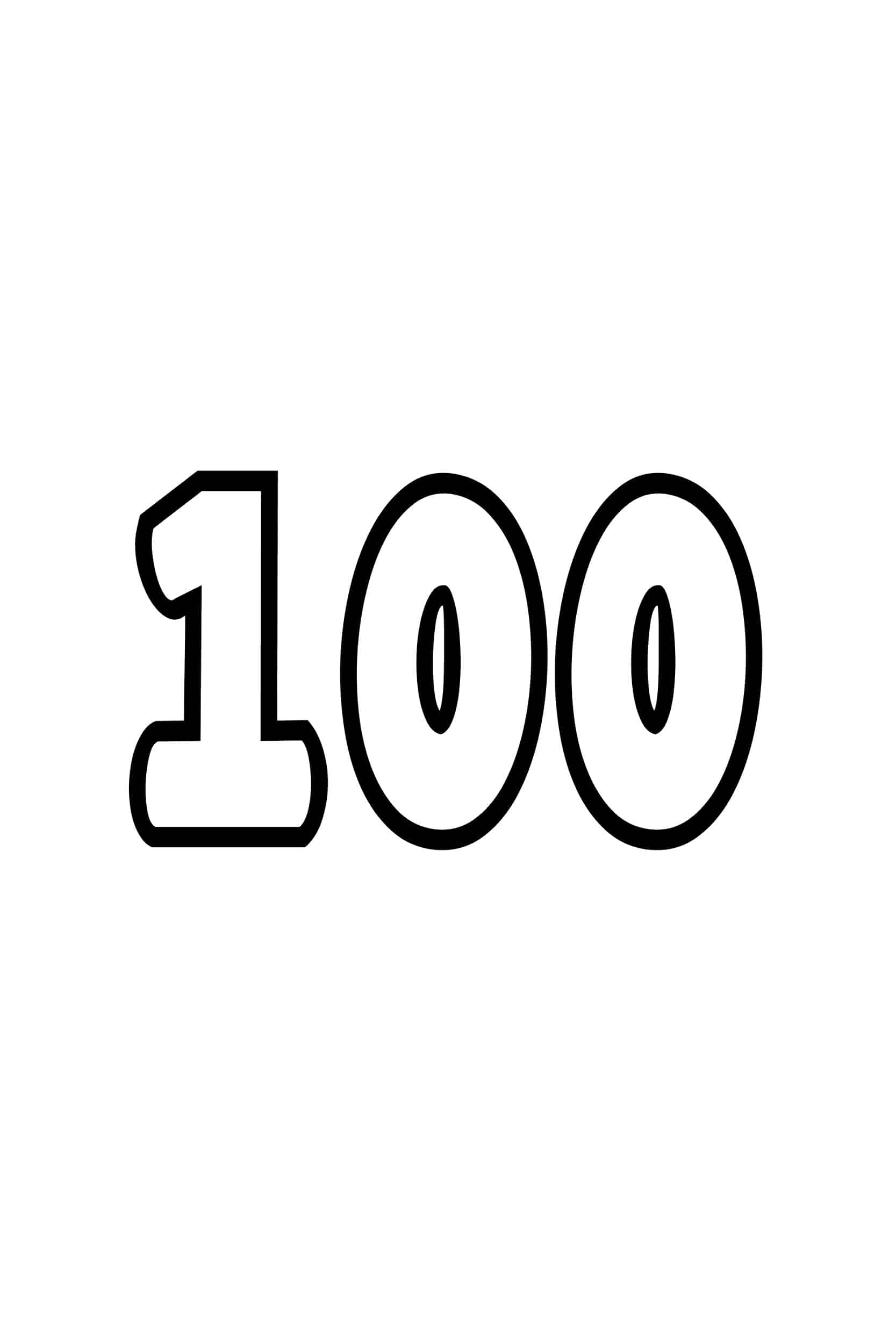 Free Printable Tracing Numbers Bubble Number 100