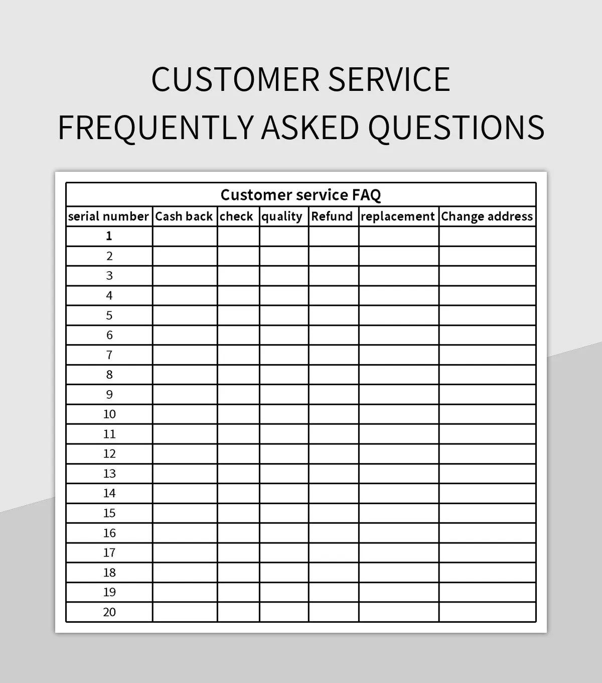 Free Printable Spreadsheet Questions