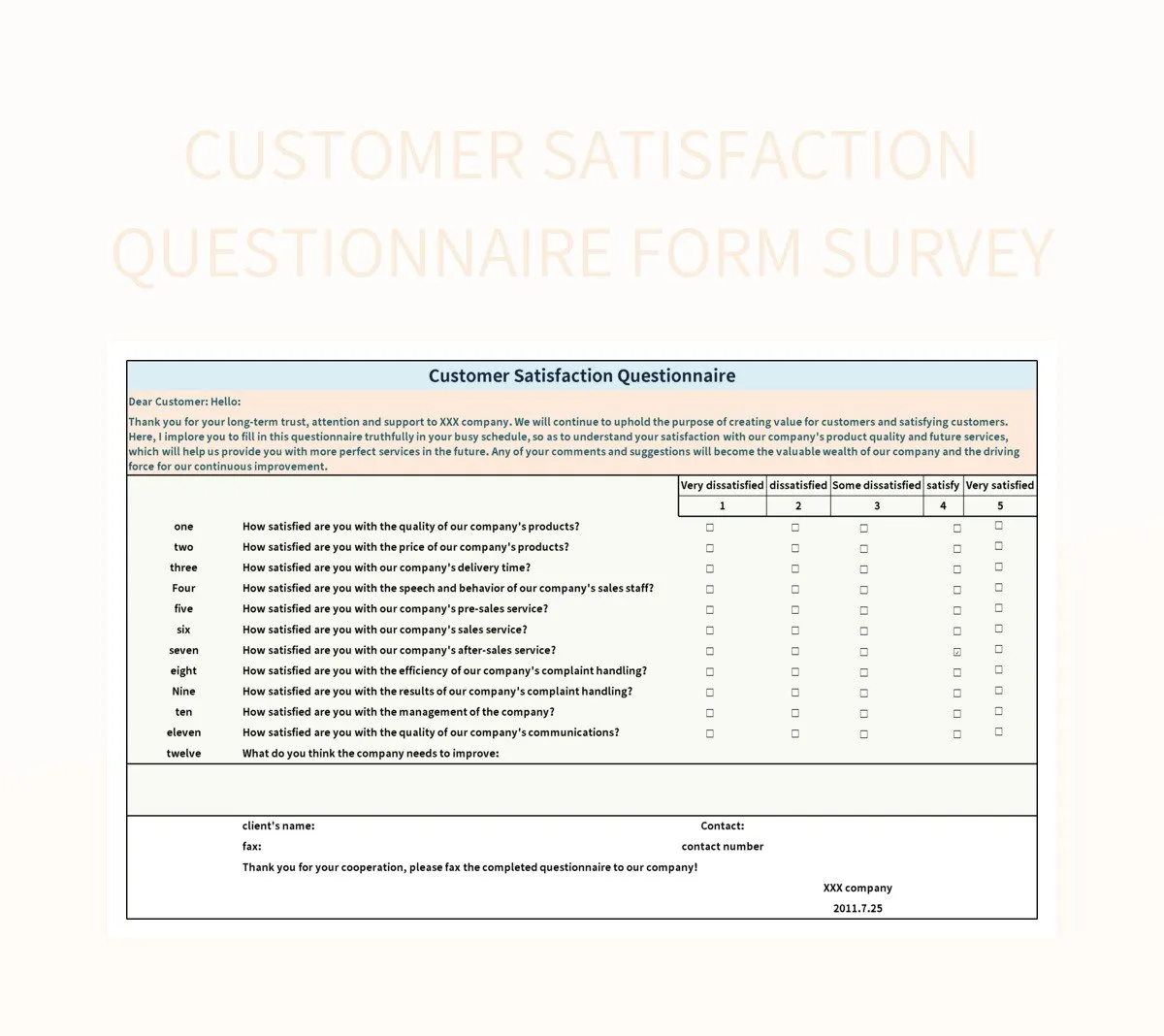 Free Satisfaction Survey Templates For Google Sheets And Microsoft Excel Slidesdocs