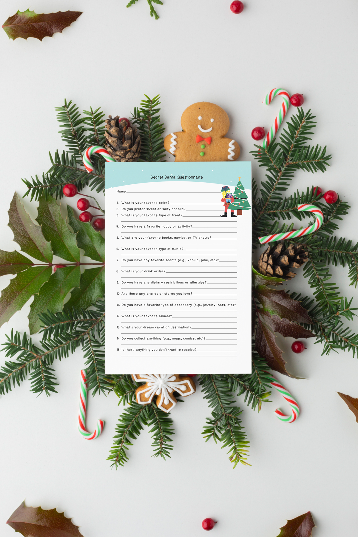 Free Printable Secret Santa Questionnaire