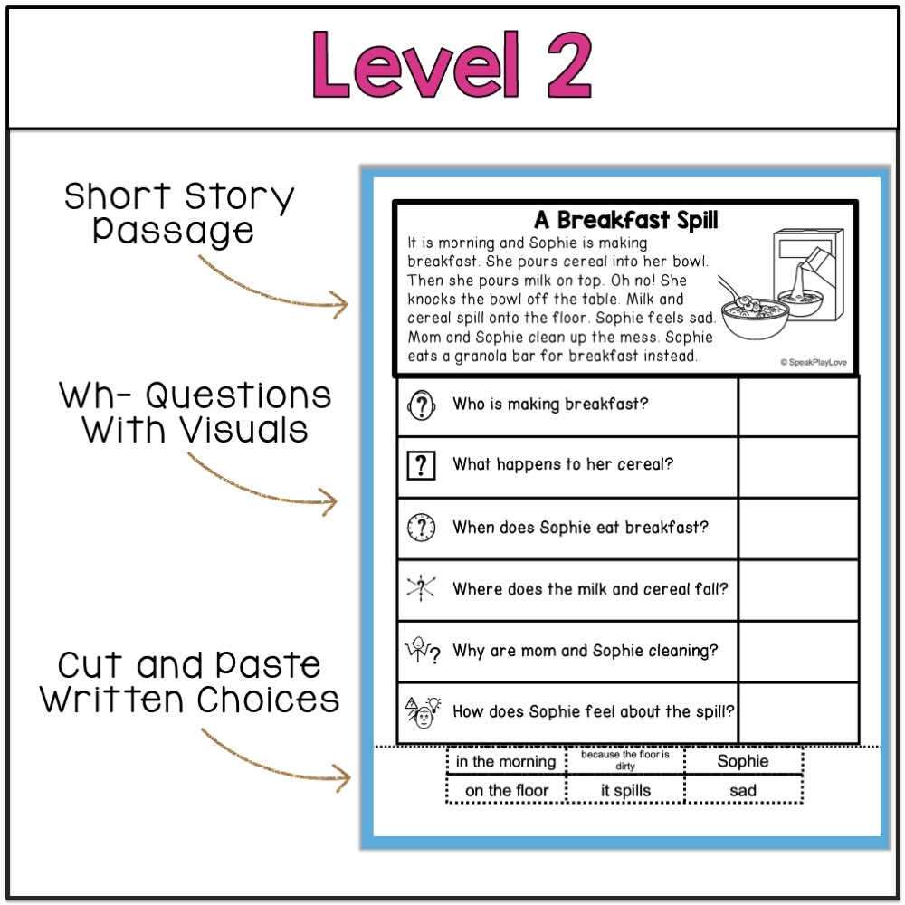 Free Short Stories With WH Questions For Speech Therapy Speak Play Love