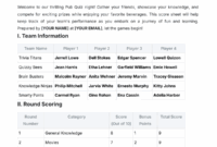Free Trivia Score Sheet Template To Edit Online