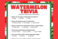 Free Watermelon Trivia Printable Summer Game