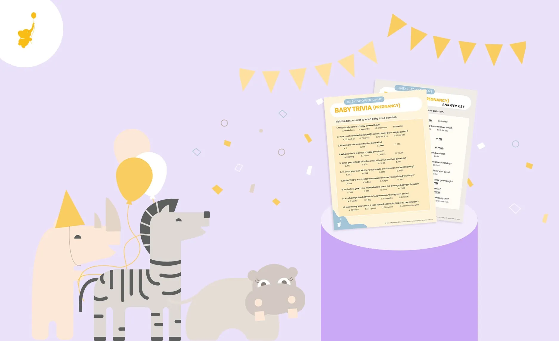 Fun Baby Trivia Baby Shower Games with Free Printable 