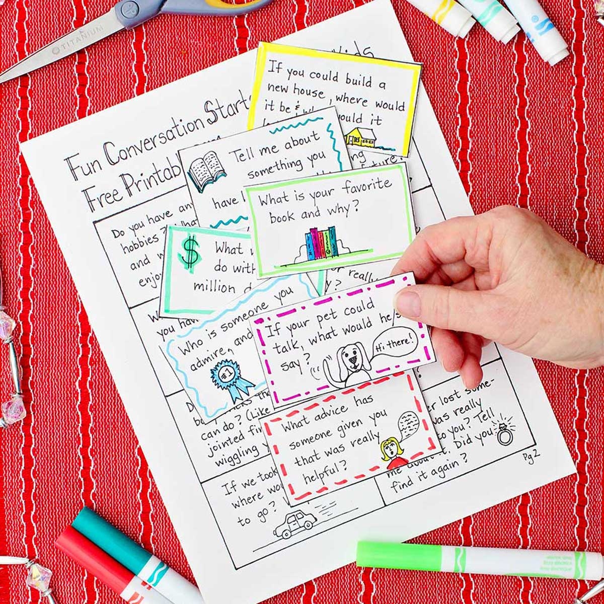 Fun Conversation Starter Cards For Kids Free Printable Welcome To Nana s