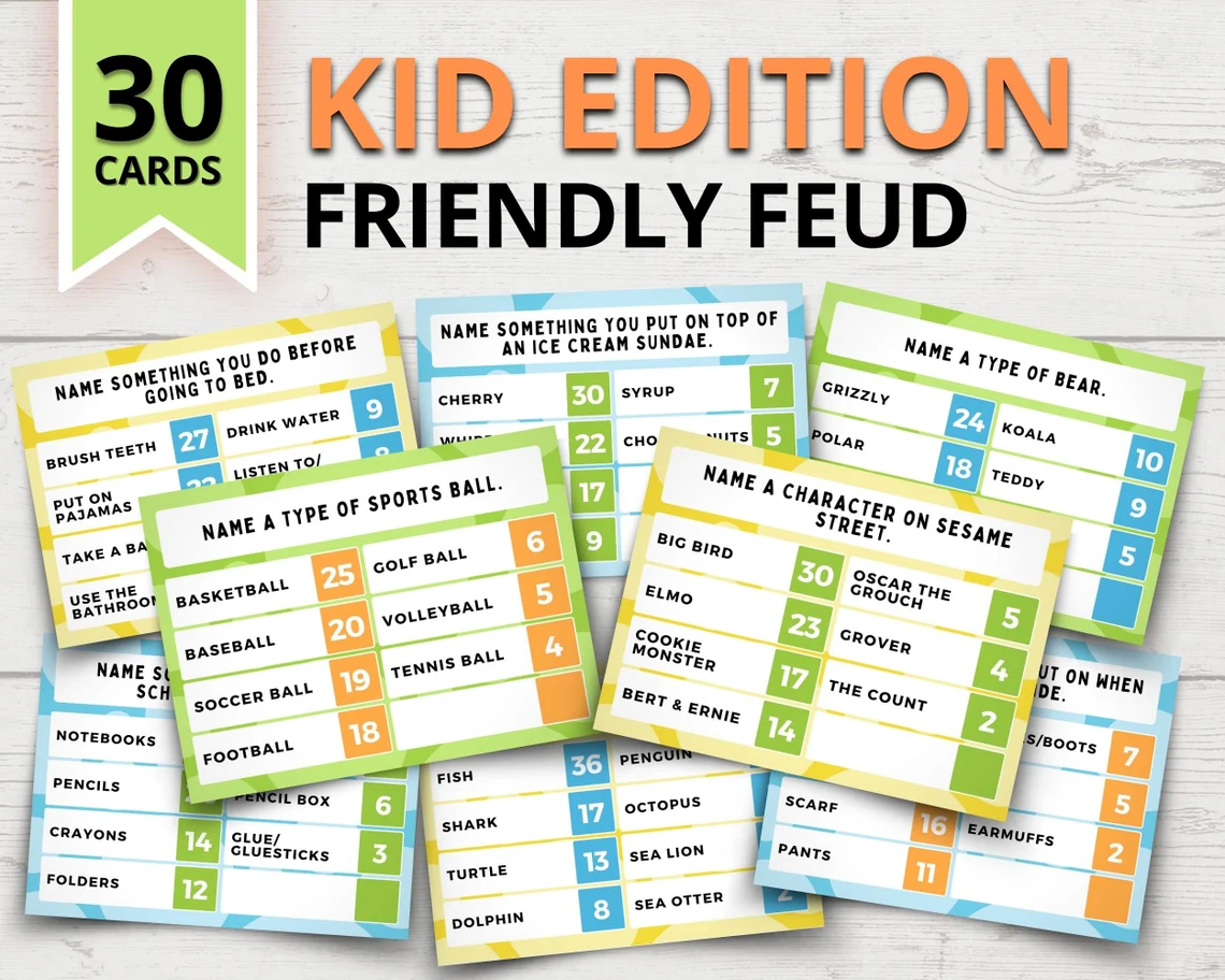 Fun Family Feud Questions For Kids and Parents 
