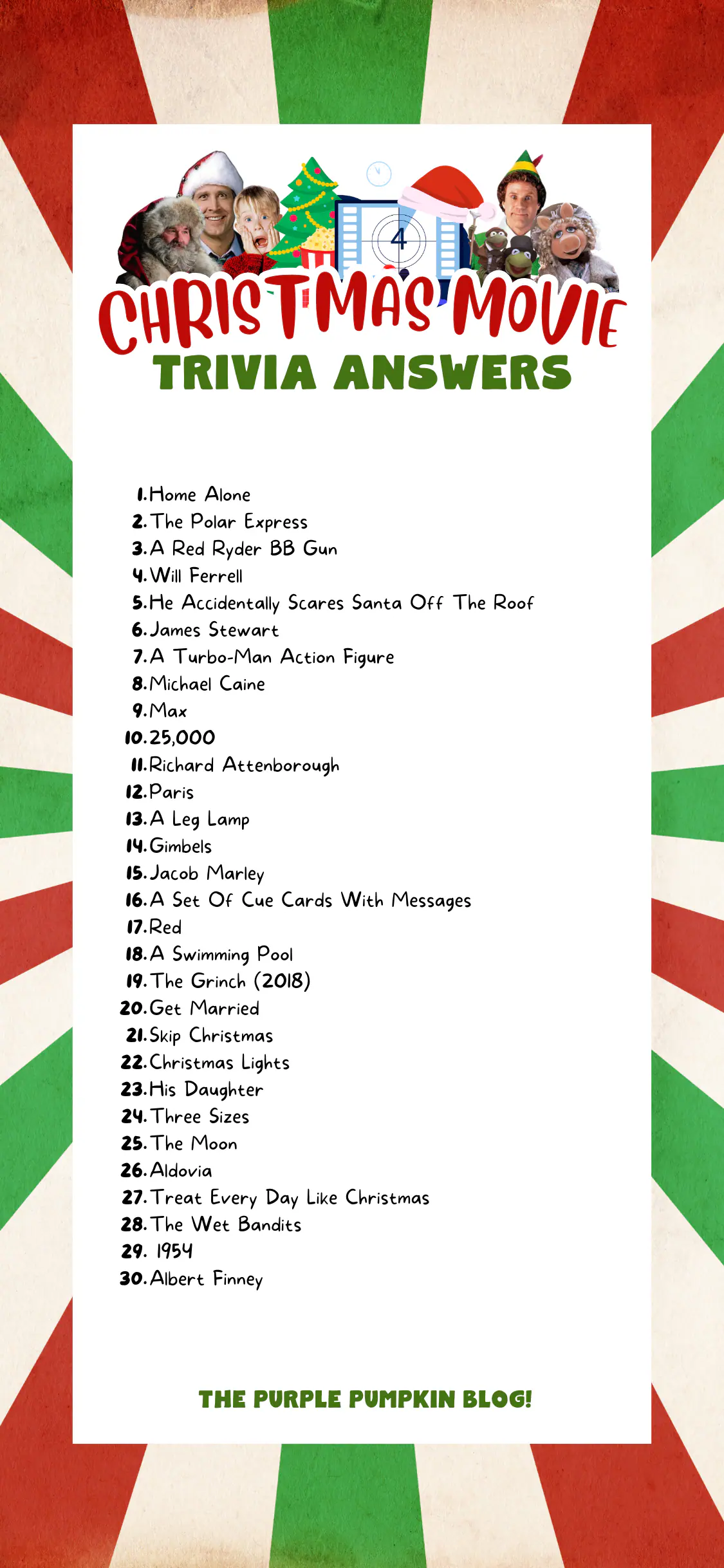 Fun Free Christmas Movie Trivia Printable Xmas Quiz 