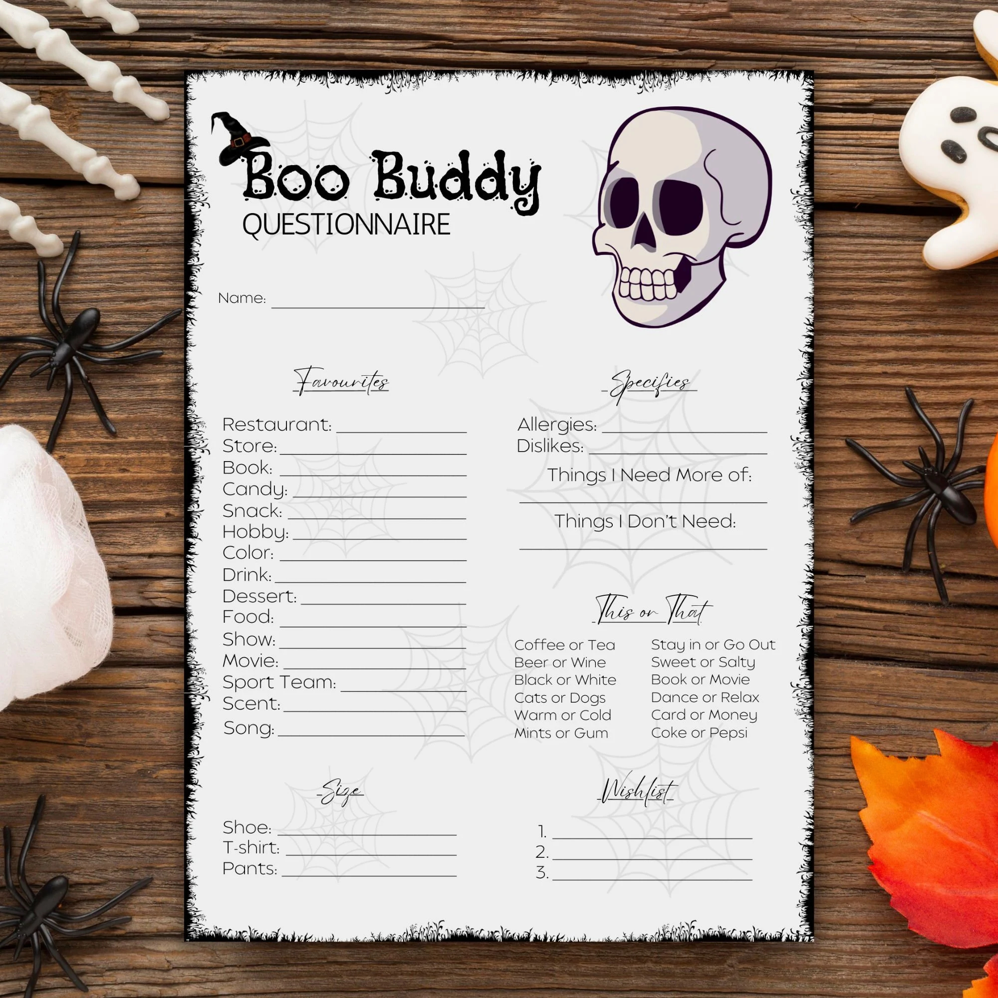 Fun Questionnaire Etsy
