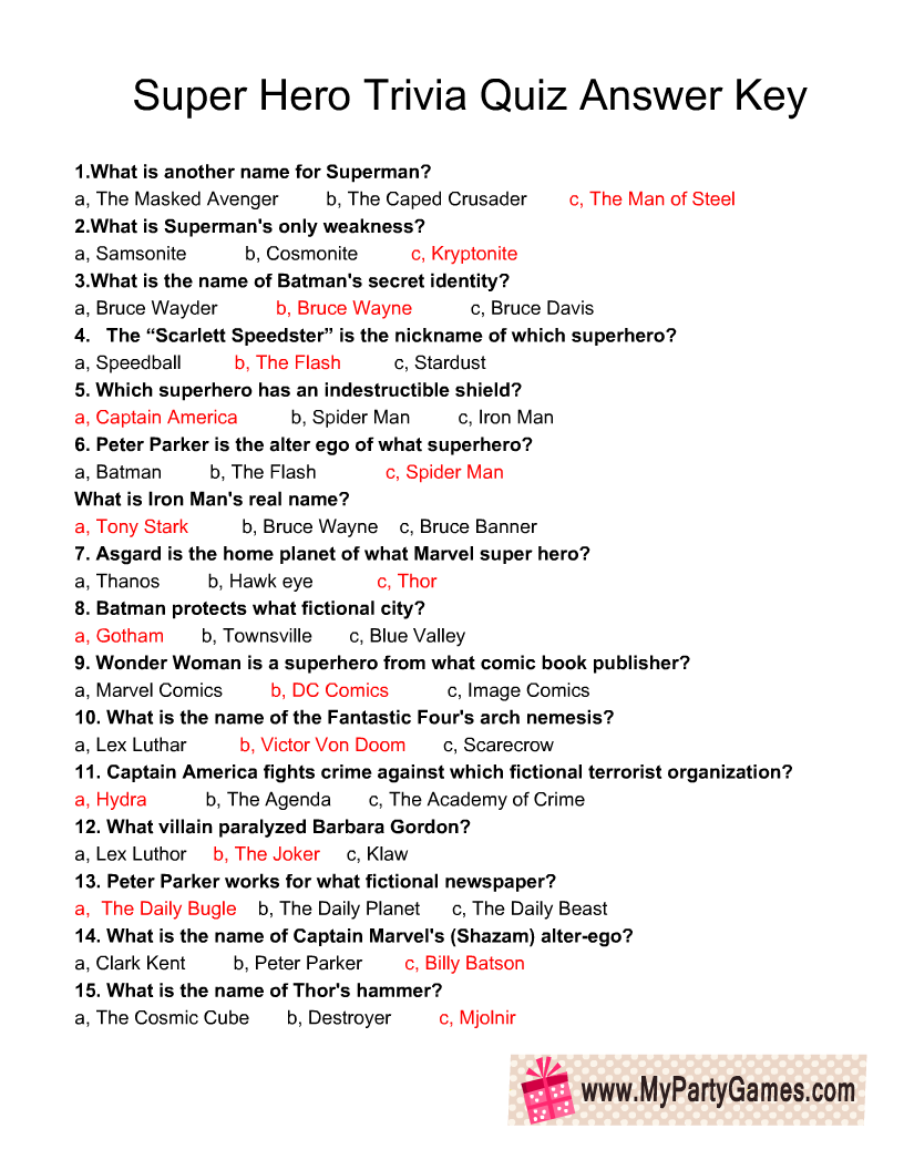 fun trivia questions and answers for teens