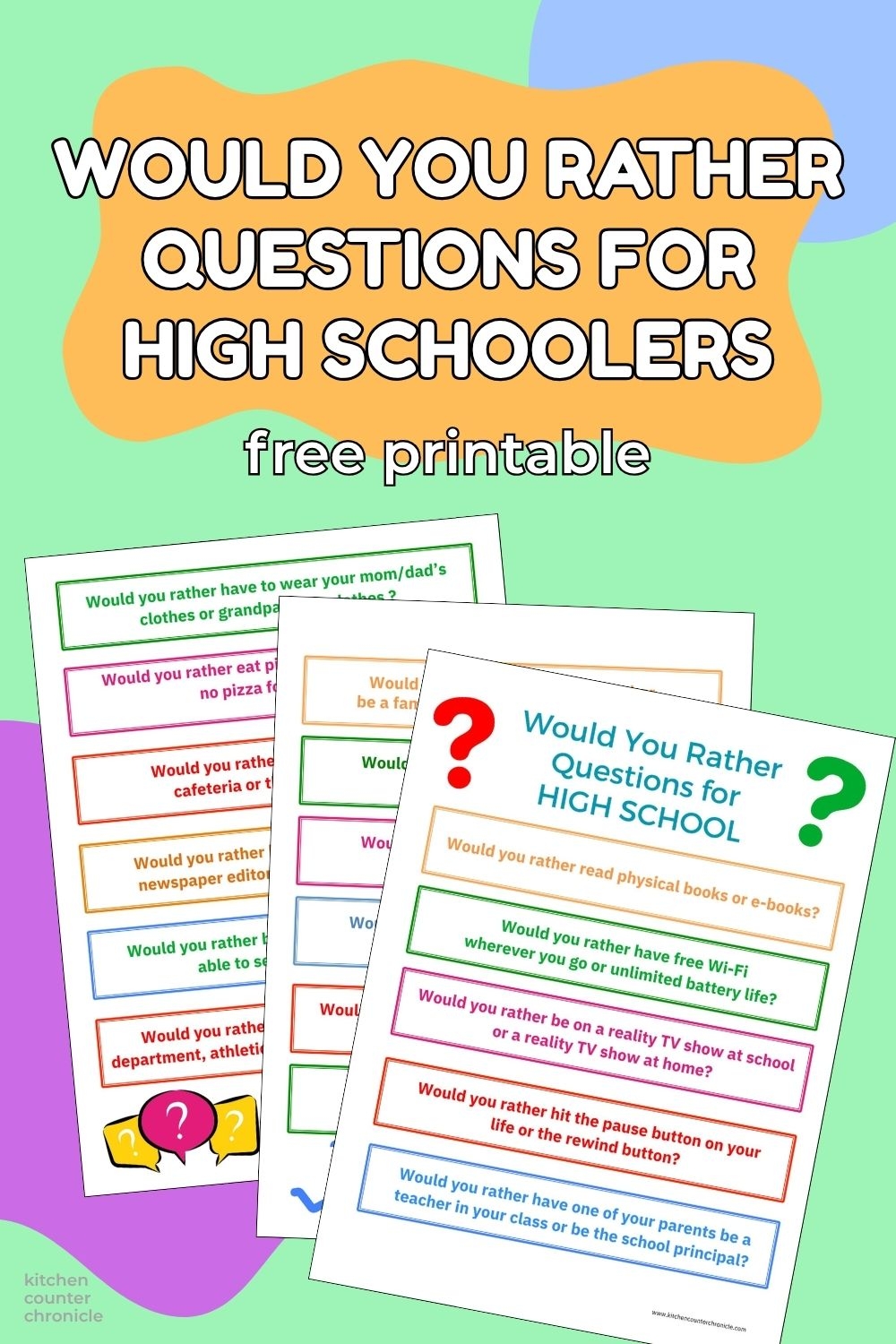 Question Printable Sheets