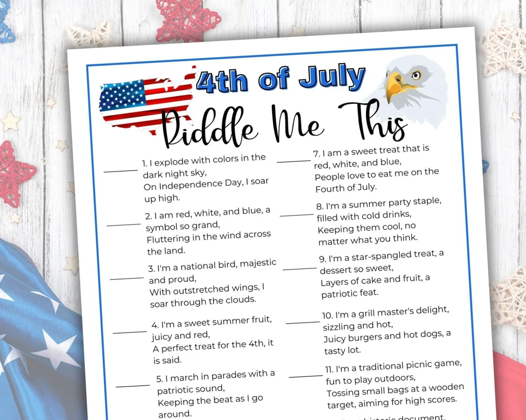 Funny 4th Of July Printable Riddle Me This Trivia Questions And Answers Patriotic Trivia Game Fourth Of July Games And Trivia Printable Etsy