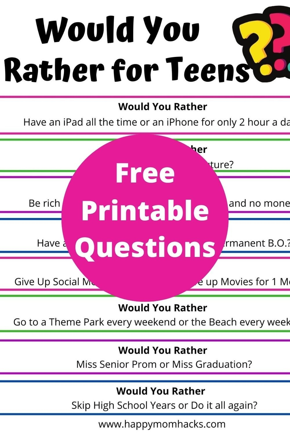 funny would you rather question for teens tweens