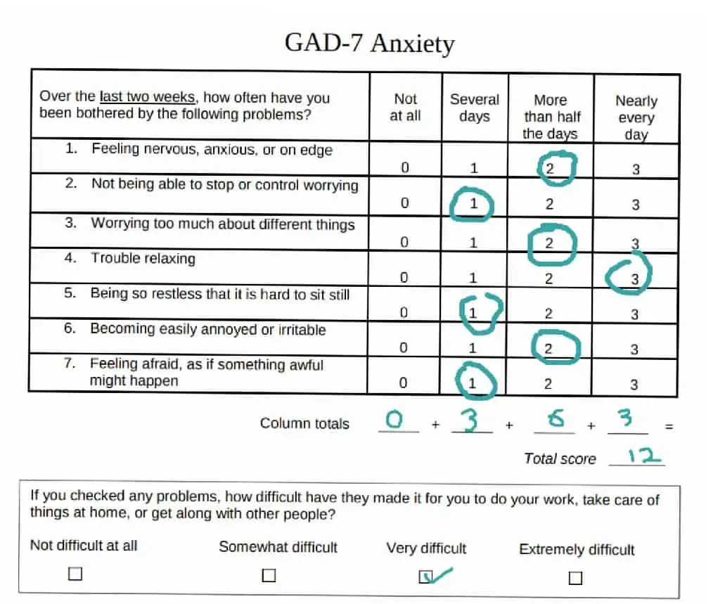 GAD 7 Vs PHQ 9 Harmony
