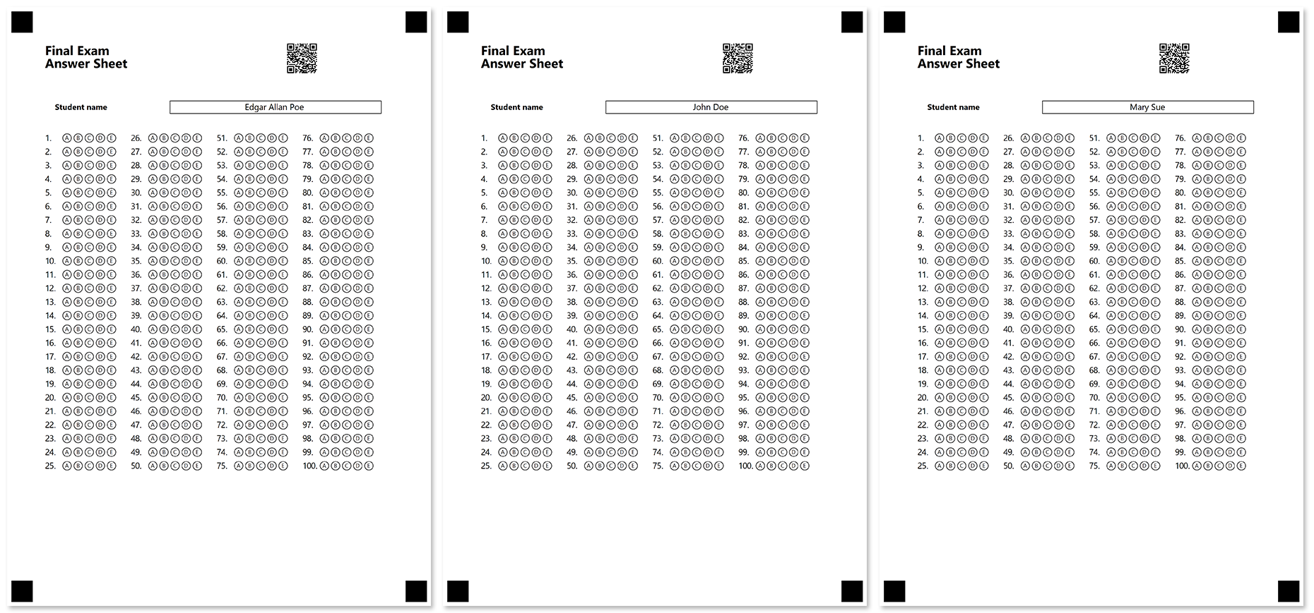 Generating Personalized Answer Sheets Documentation