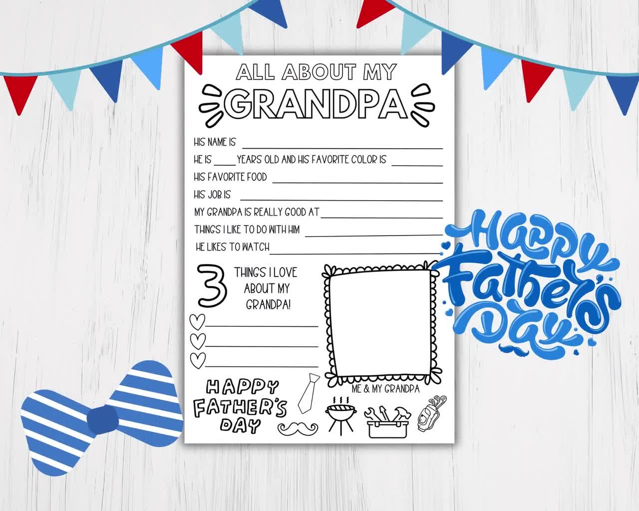 Grandparents Day Questionnaire Printable