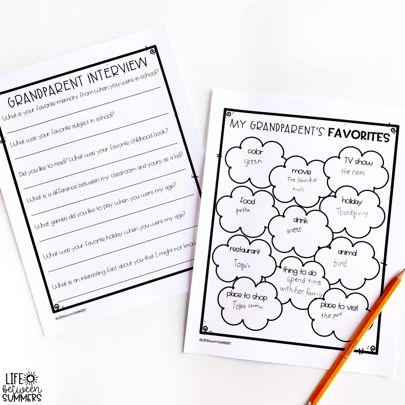 Grandparents Day Gift Book And Interview Questions Life Between Summers