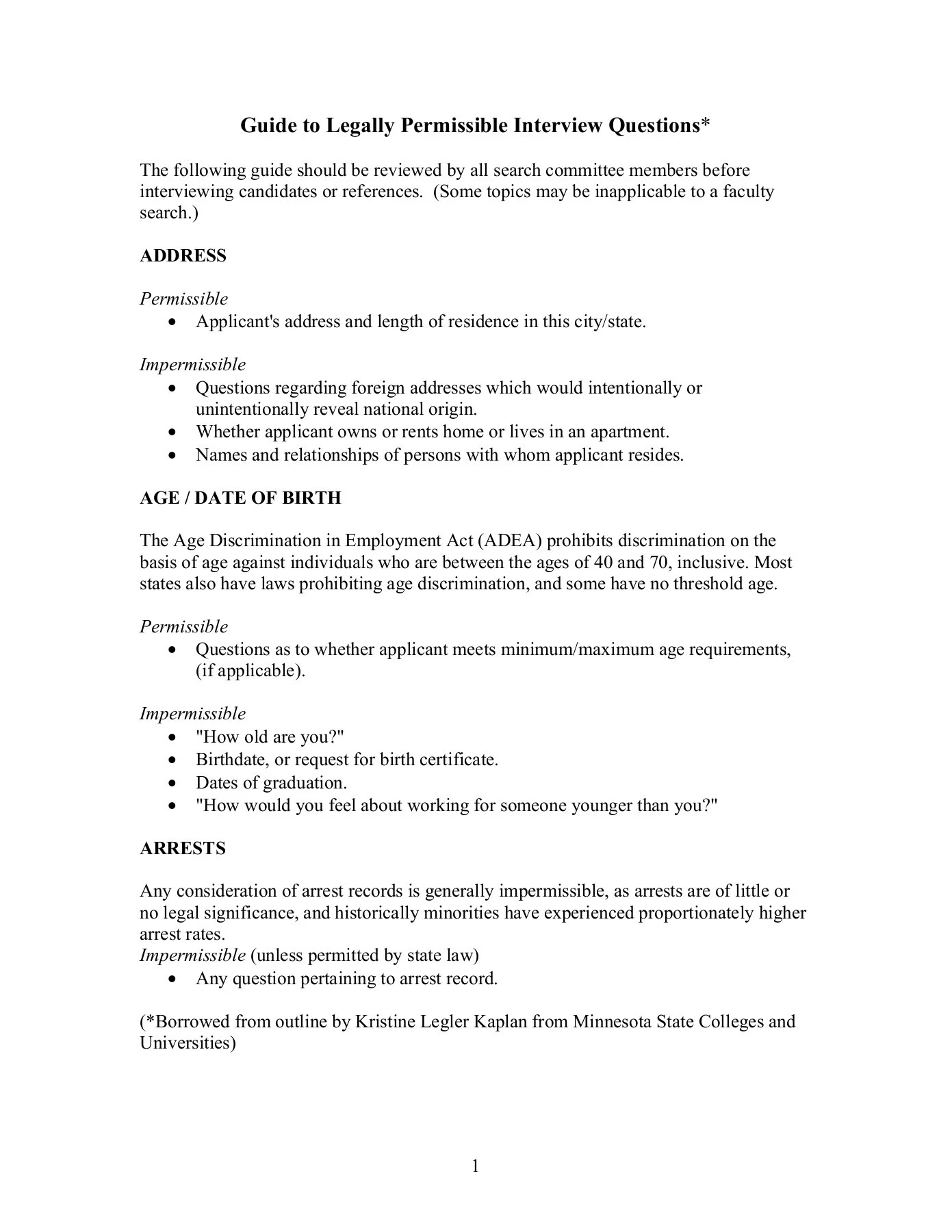 Guide To Legally Permissible Interview Questions Pages 1 10 Flip PDF Download FlipHTML5