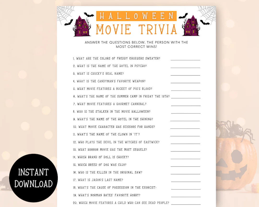 Printable Halloween Trivia Questions