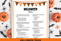Halloween Trivia Game Printable Halloween Trivia Game Halloween Printable Games Fun Halloween Party Game Halloween Quiz For Adults Etsy