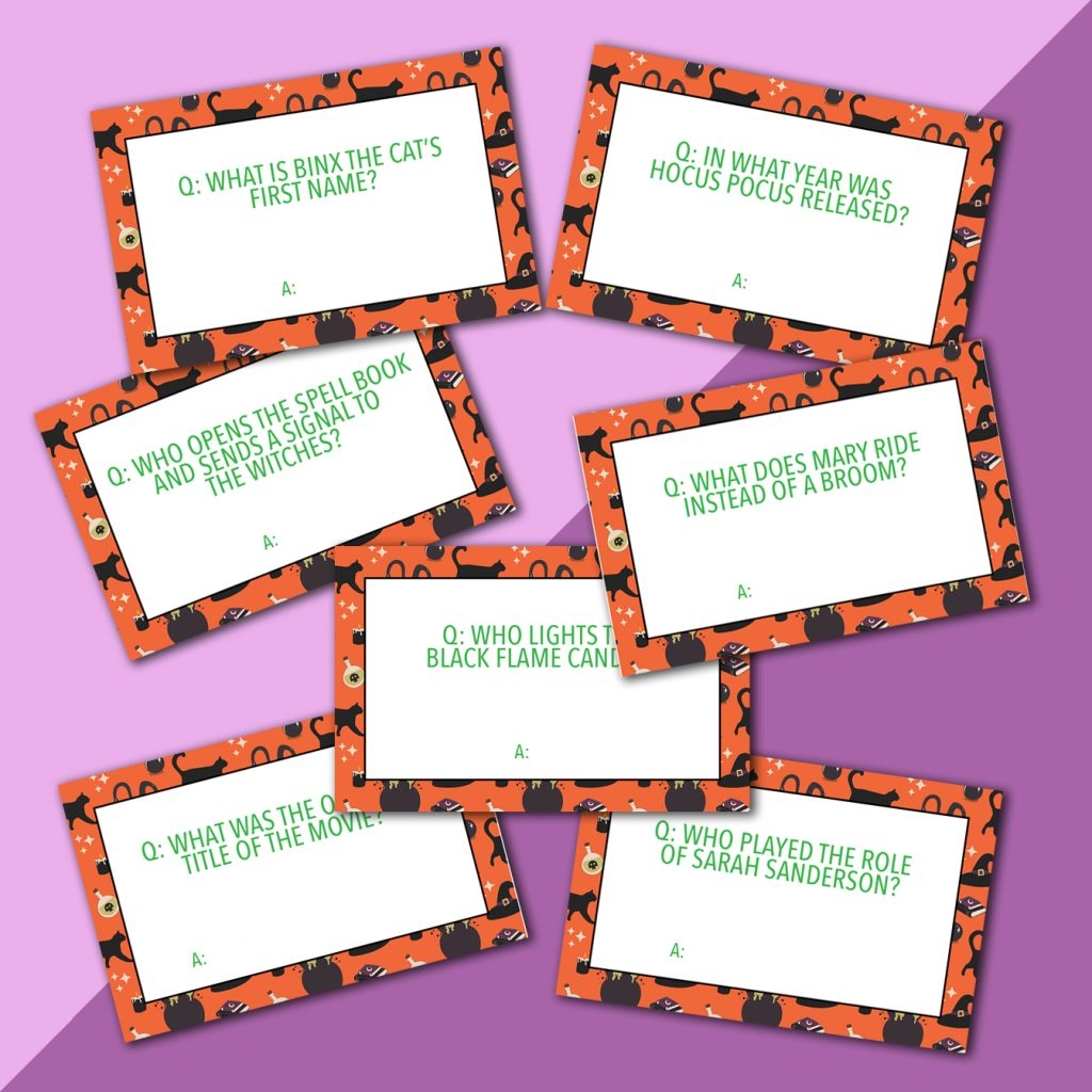Hocus Pocus Trivia Printable Questions And Answers Once Upon A Theme Park