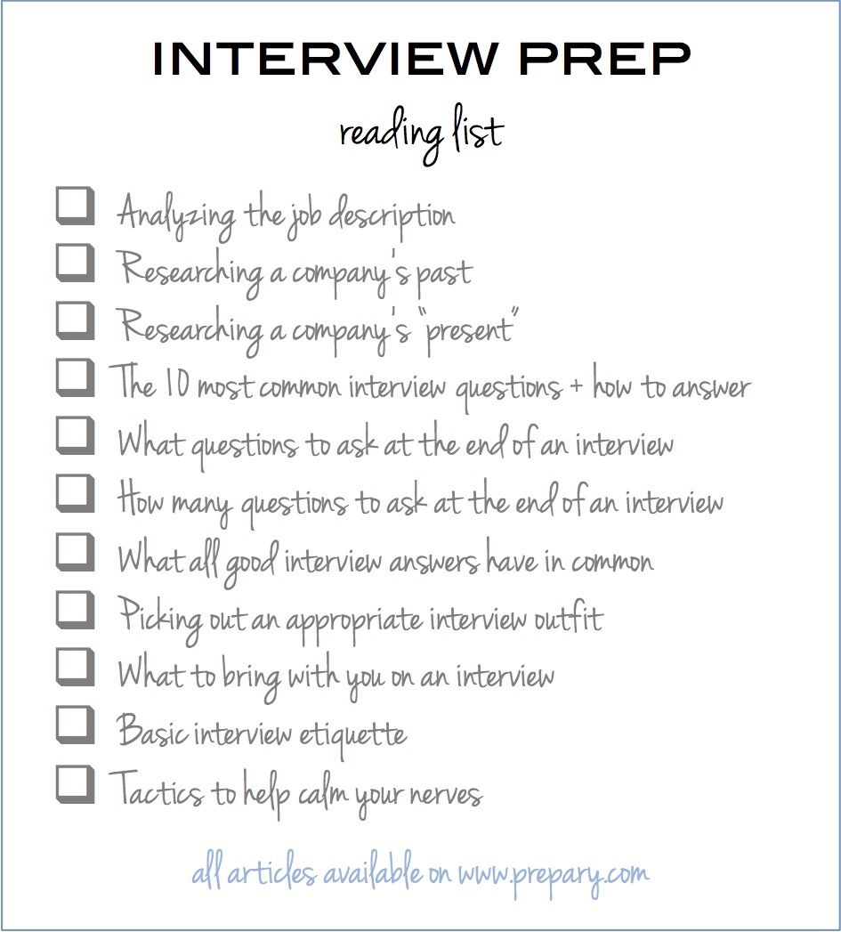 How To Prepare For An Interview Use This Easy Checklist The Prepary The Prepary