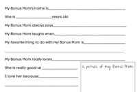 I Love My Bonus Mom Mother s Day Questionnaire Survey Questions Fill In The Blanks Printable Gift From Kids Step Mom All About My Etsy