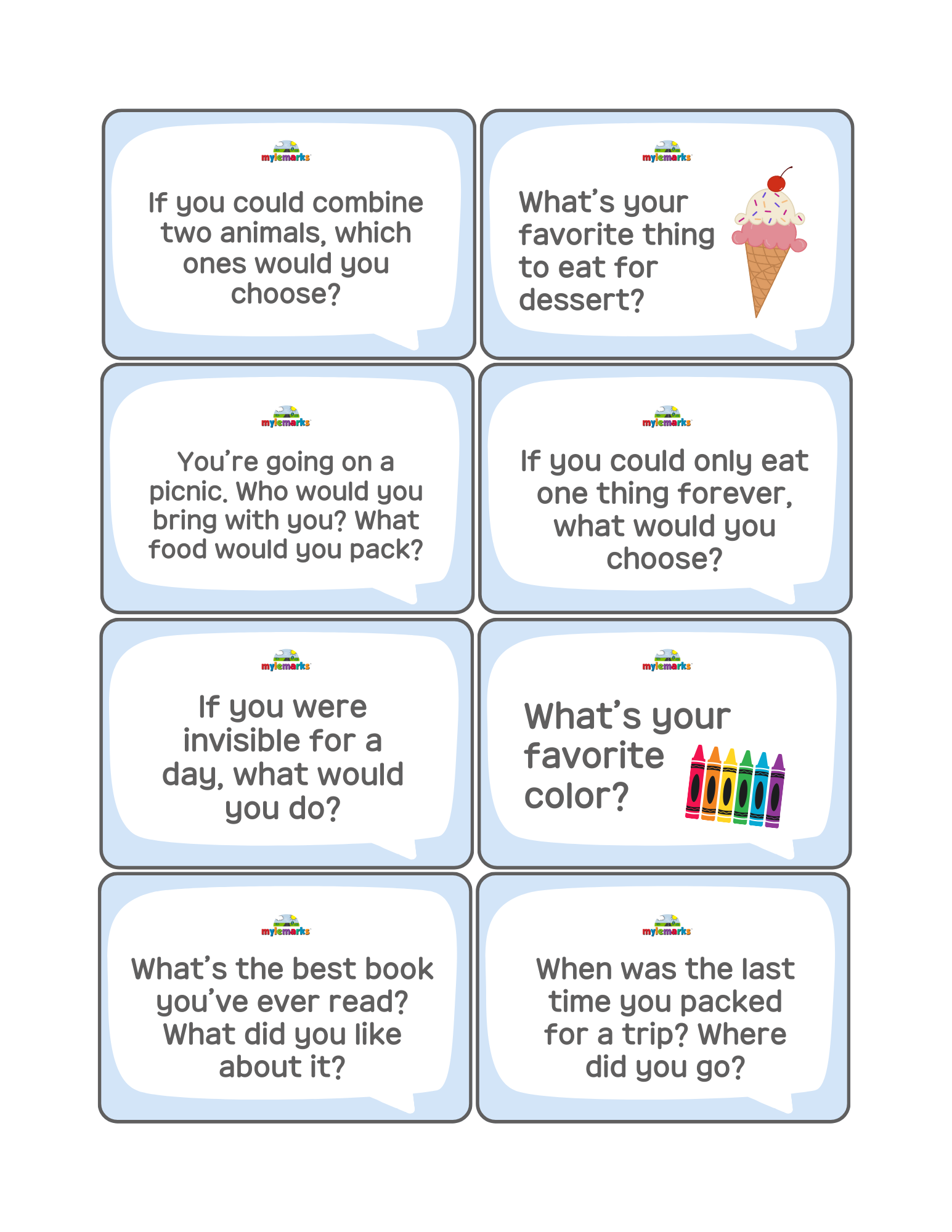 Ice Breaker Conversation Cards