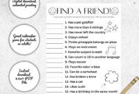 Ice Breaker Group Game Printable Find A Friend Youth Group Classroom Club Game Encourages Kids Or Adults To Get To Know Others Etsy