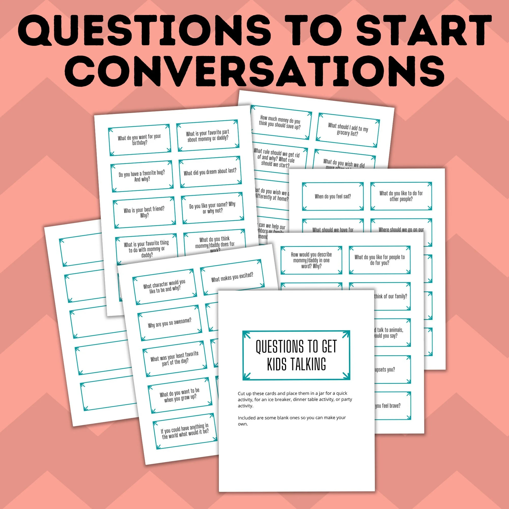 Ice Breaker Questions For Kids Questions To Ask Kids Get To Know You Questions For Kids Kid s Question Cards Etsy