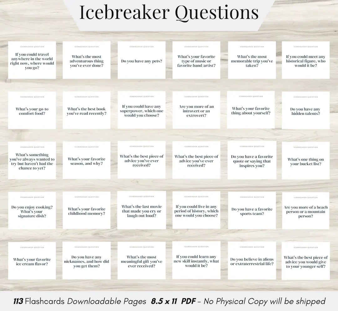 Ice Breaker Questionaire Printable