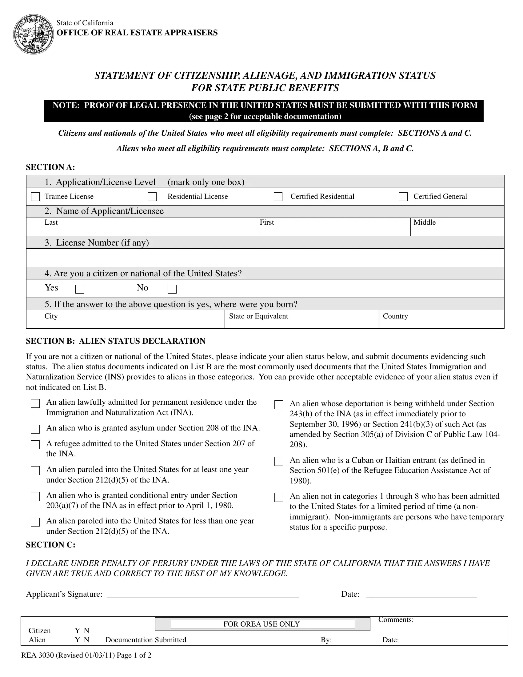 Immigration Citizenship Question Census Supreme Court Form Rea 3030 Fill Out Printable PDF Forms Online
