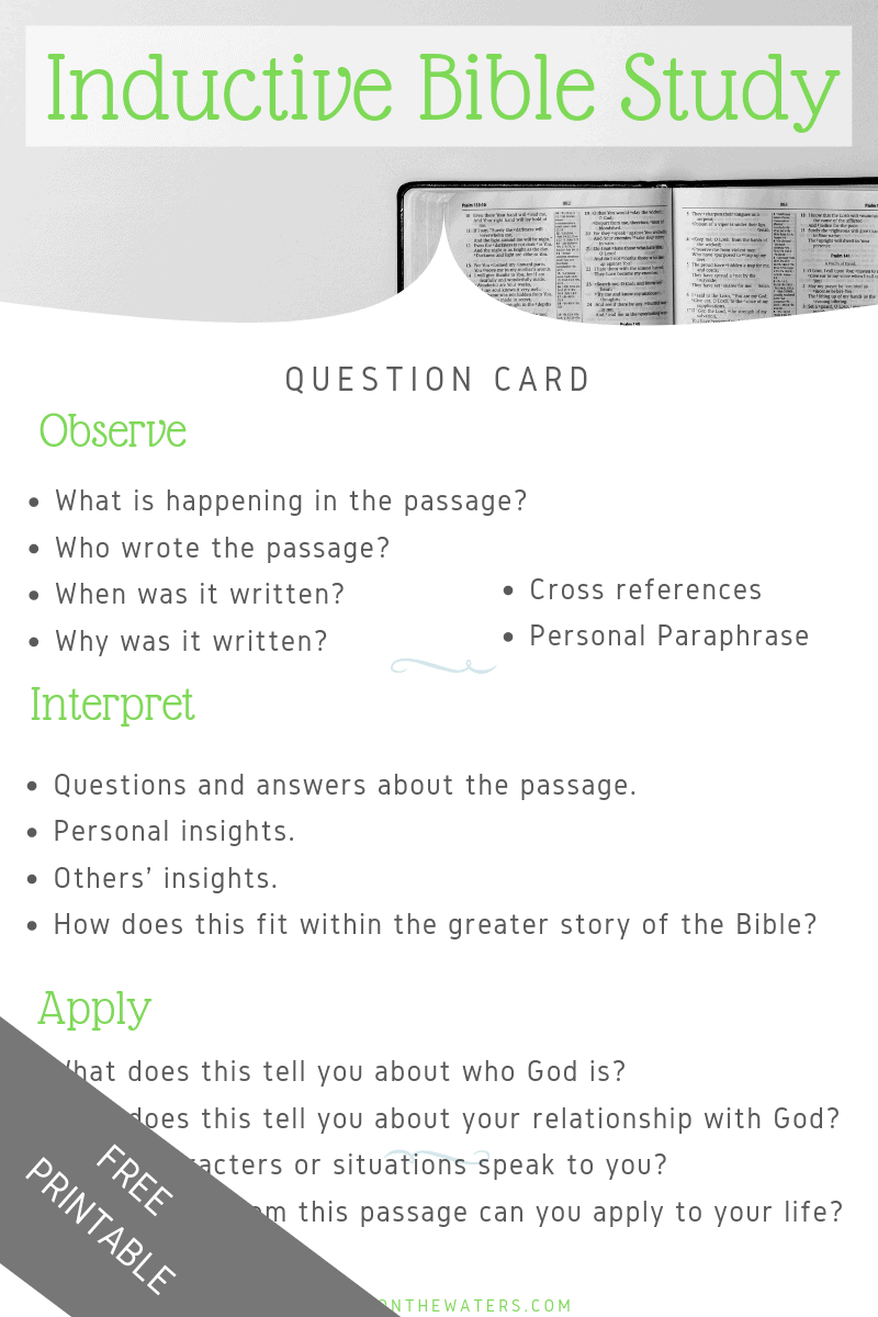 Printable Bible Studies with Questions