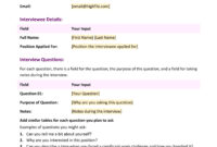 Interview Question Template Word PDF Google Docs Highfile