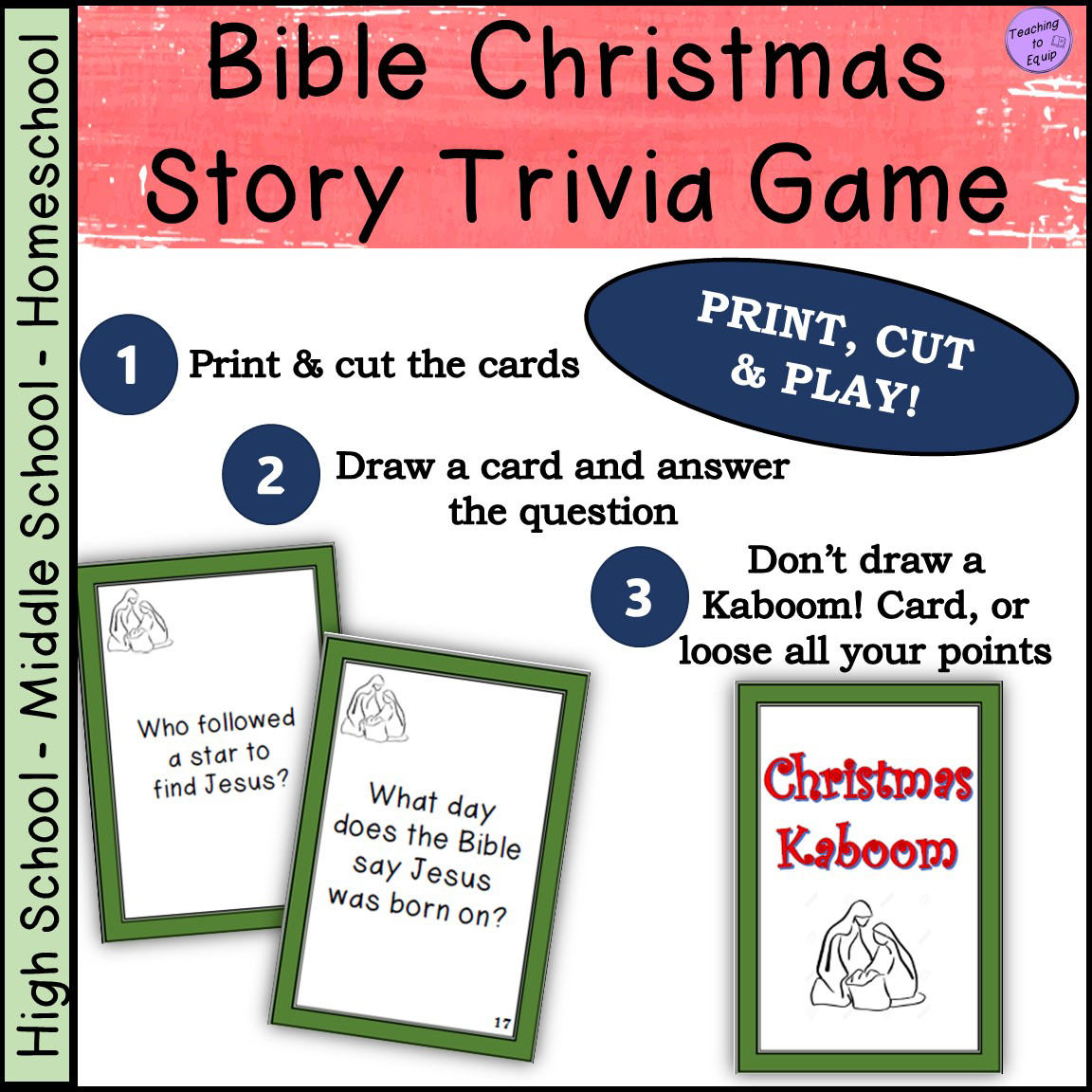 Jesus Birth Bible Nativity Story Christmas Trivia Game Made By Teachers