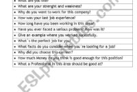 job interview questions esl worksheet by teacherlila worksheets library