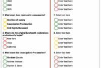 Juneteenth Trivia Worksheet Storyboard By Templates