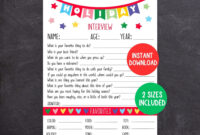 Kids Holiday Interview Printable Holiday Questionnaire Annual Holiday Interview For Kids Holiday Keepsake Etsy