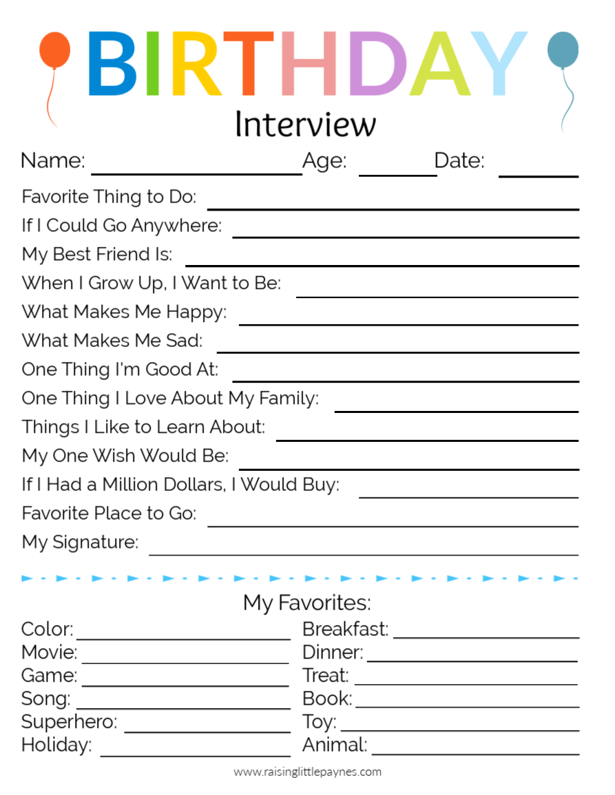 Kids Interview Questions