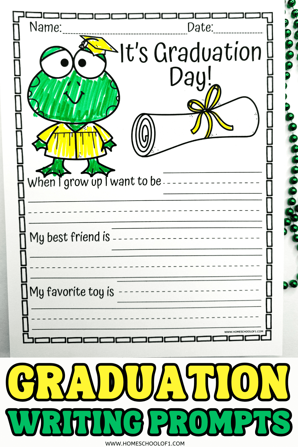 Kindergarten Graduation Worksheet Free Writing Prompts 