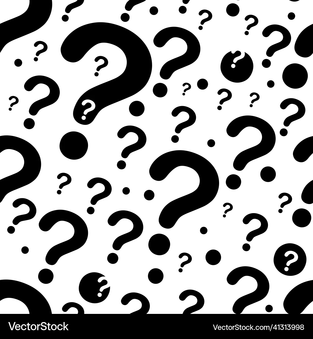 Large And Small Question Mark Pattern Chaotic Vector Image
