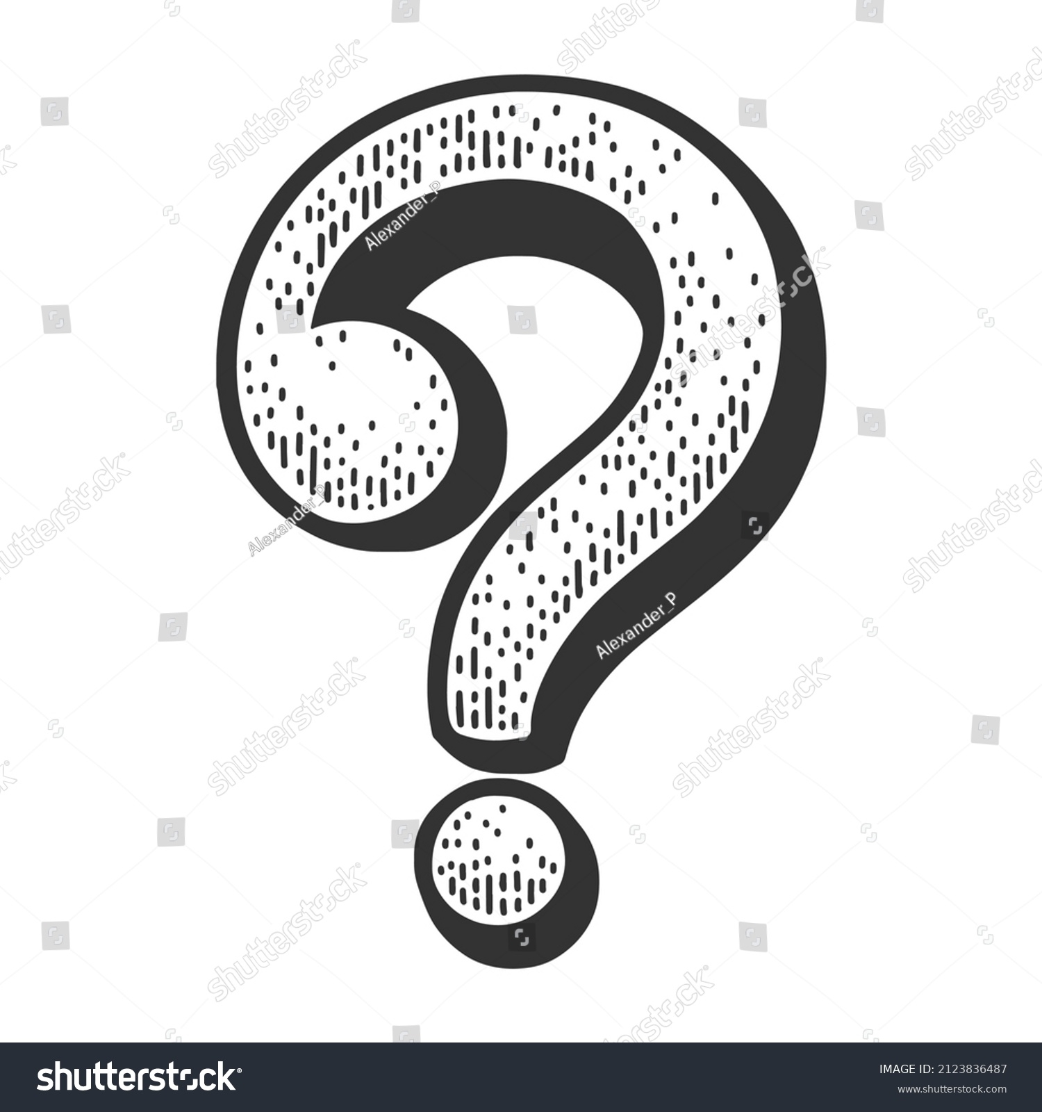 Large Question Mark Sketch Engraving Vector Stock Vector Royalty Free 2123836487 Shutterstock